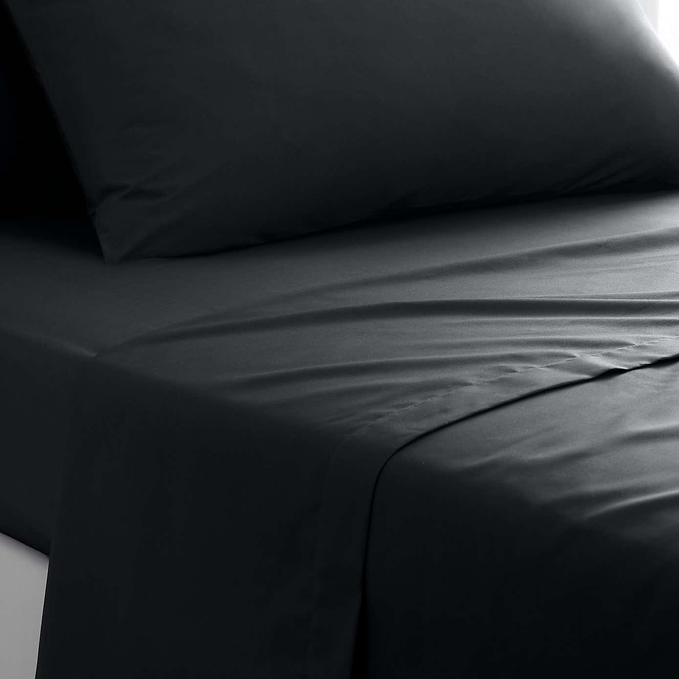 Black Pure Cotton Flat Sheet