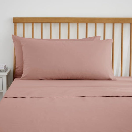 Blush Pink Pure Cotton Flat Sheet