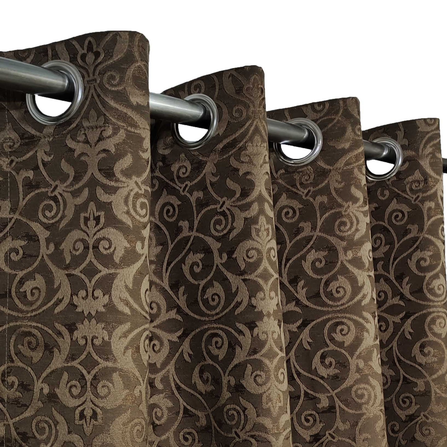 Brown High Quality Eyelet Curtain - Single Panel