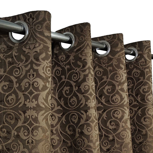 Brown High Quality Eyelet Curtain - Single Panel