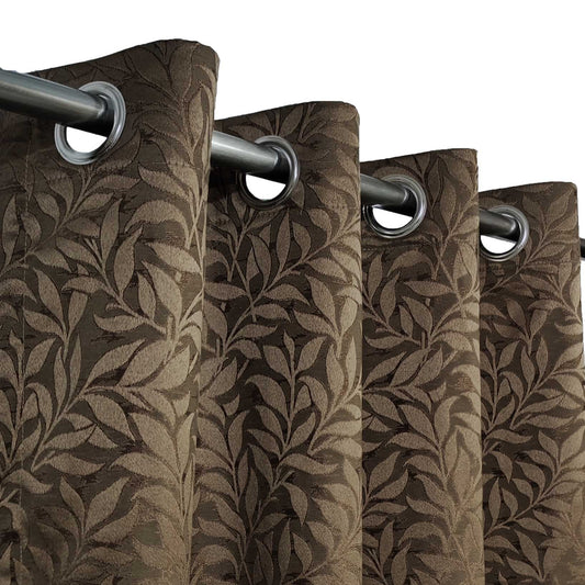 Brown High Quality Eyelet Curtain - Single Panel