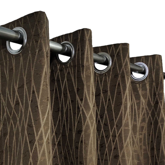 Brown High Quality Eyelet Curtain - Single Panel