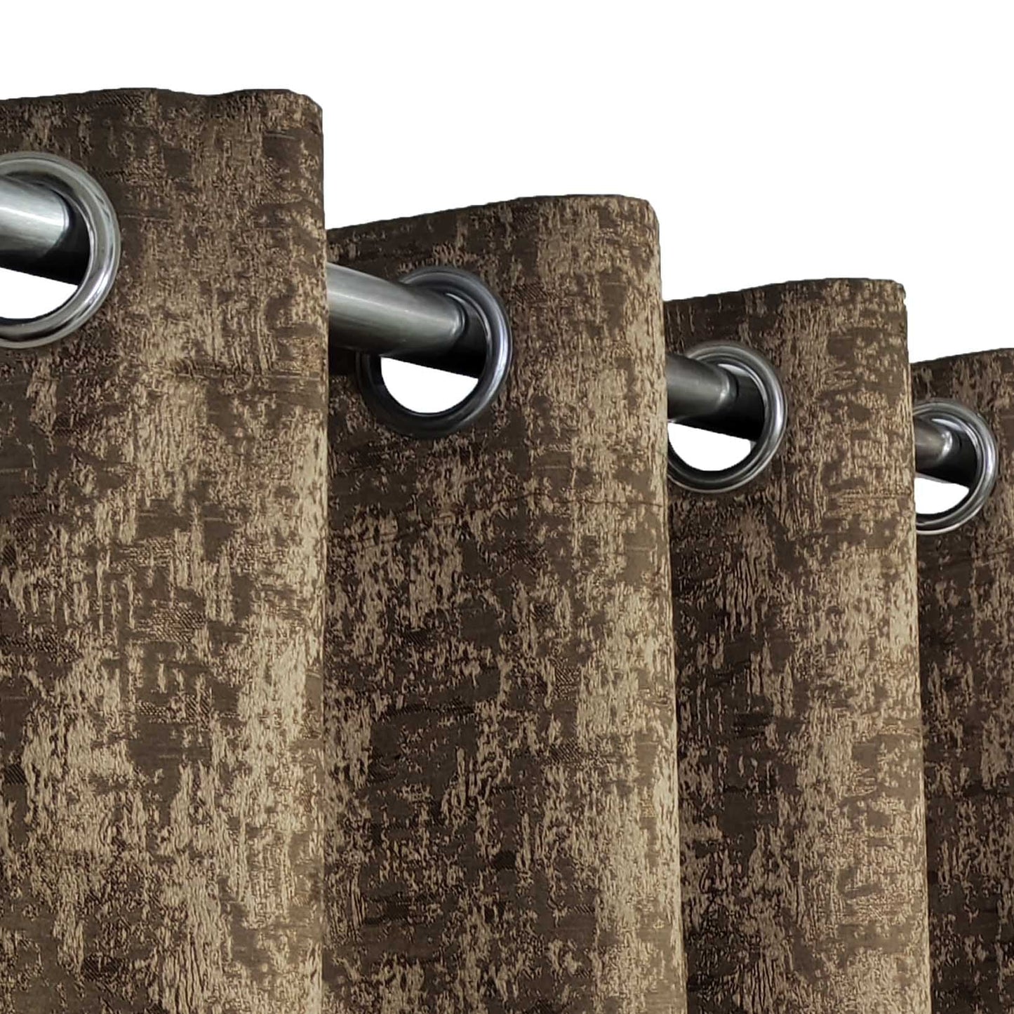 Brown High Quality Eyelet Curtain - Single Panel