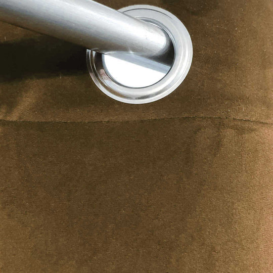Luxury Brown Velvet Eyelet Curtain