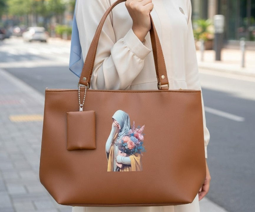 Warm Brown Modest Tote Bag