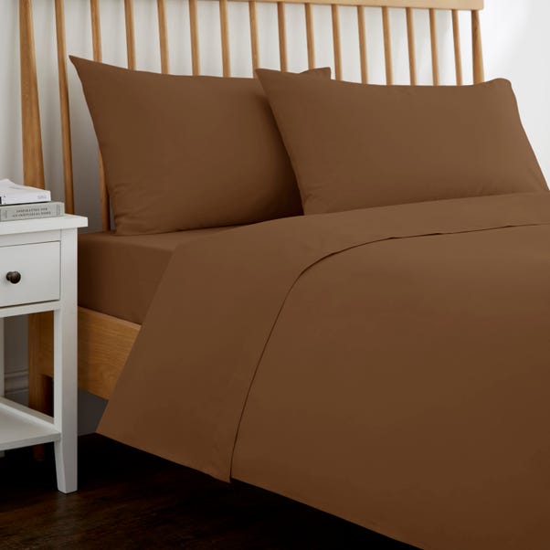 Caramel Pure Cotton Flat Sheet