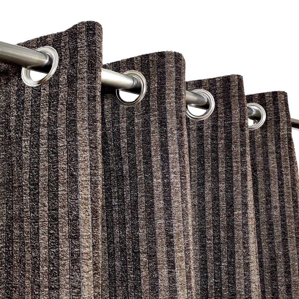 Brown Stripe Style Thick Viscose Curtain