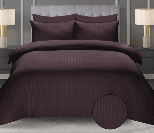 Chocolate Brown Cotton Satin 6 Pieces Duvet Cover Set