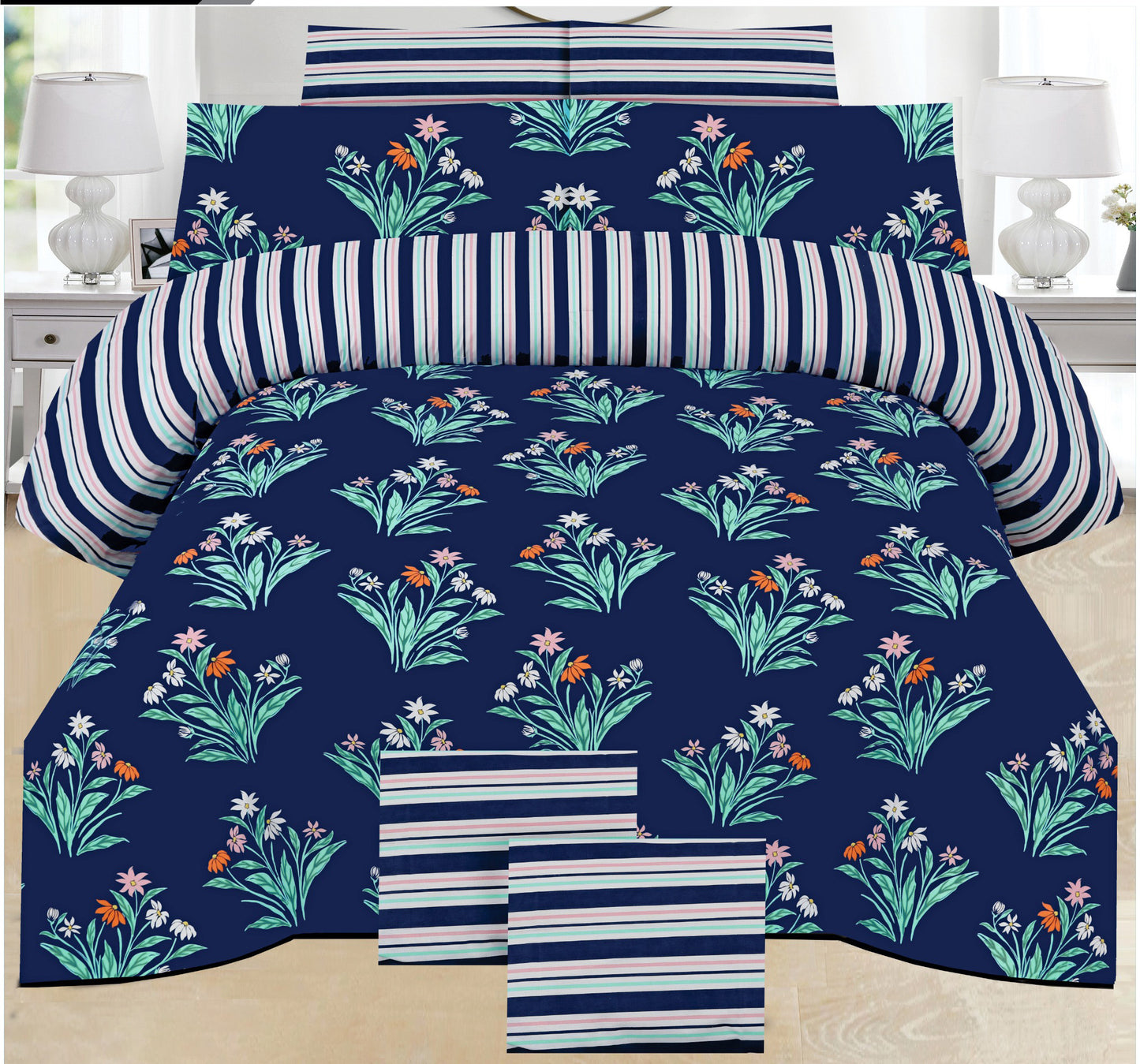 6-Piece Premium Cotton Bedding & Comforter Set