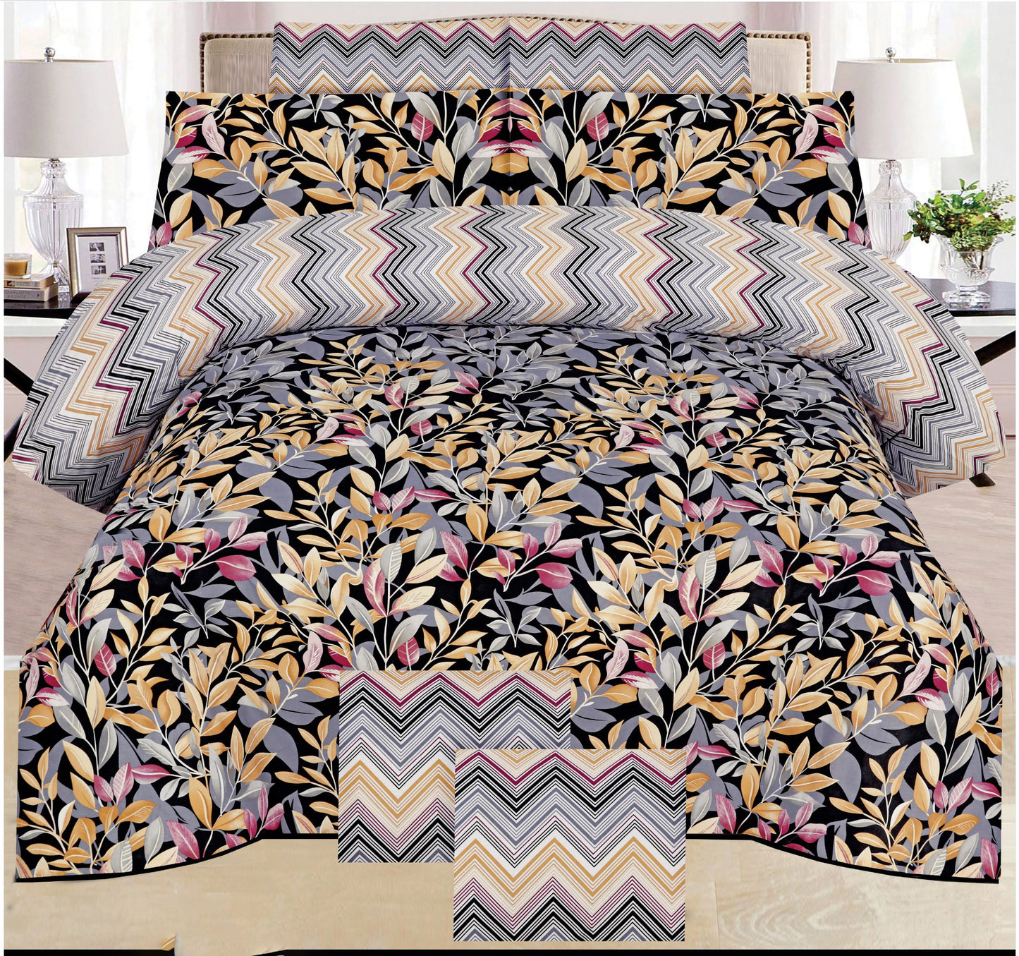 6-Piece Premium Cotton Bedding & Comforter Set