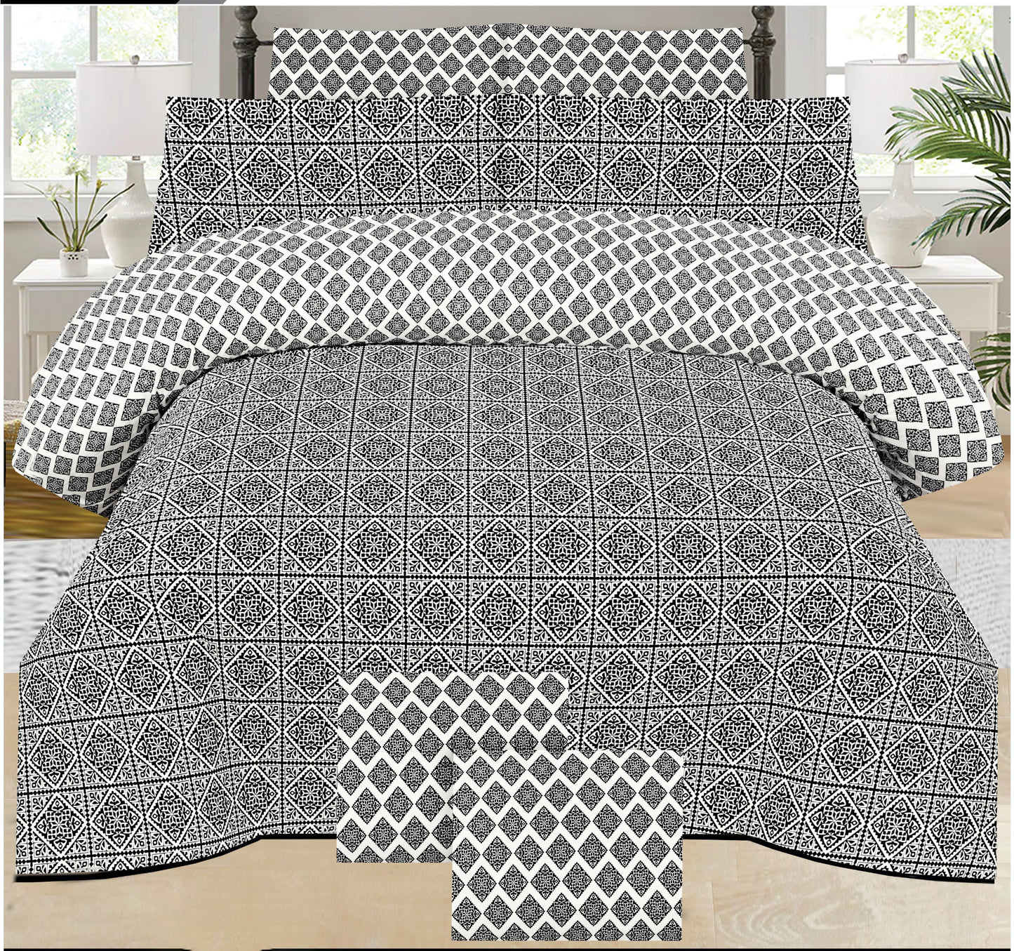 6-Piece Premium Cotton Bedding & Comforter Set