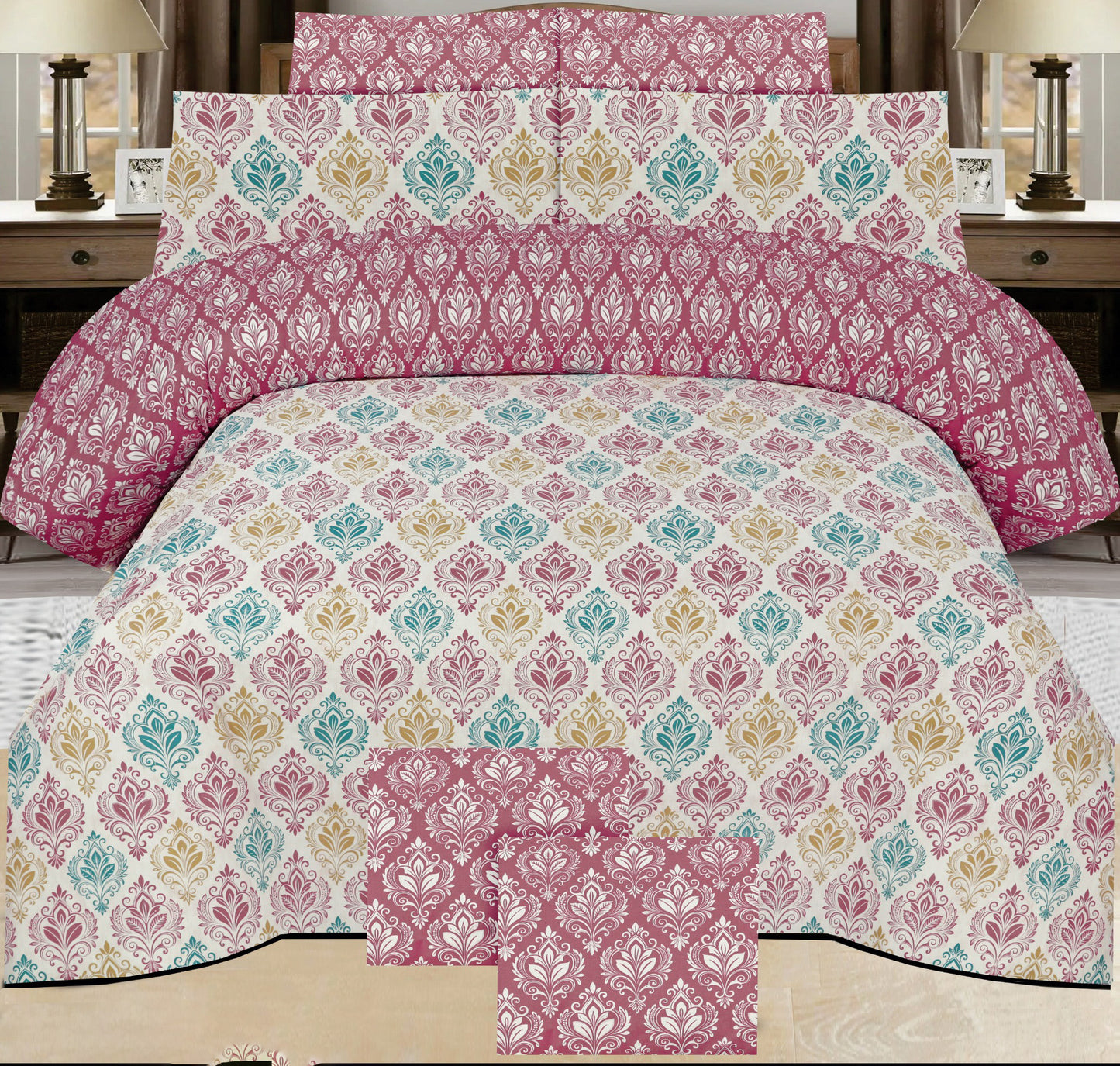 6-Piece Premium Cotton Bedding & Comforter Set