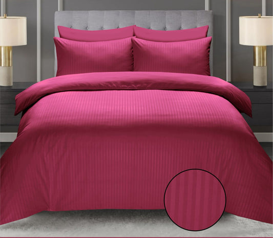 Deep Fuchsia Cotton Satin 6 Pieces Duvet Cover Set