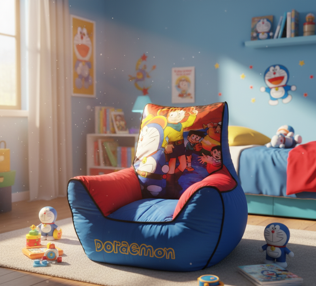 Cute Doraemon Cozy Bean Bag for Kids