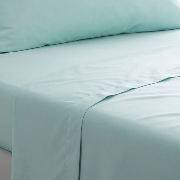 Duck Egg Blue Pure Cotton Flat Sheet