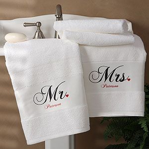 Mr And Mrs Bath Towels Set