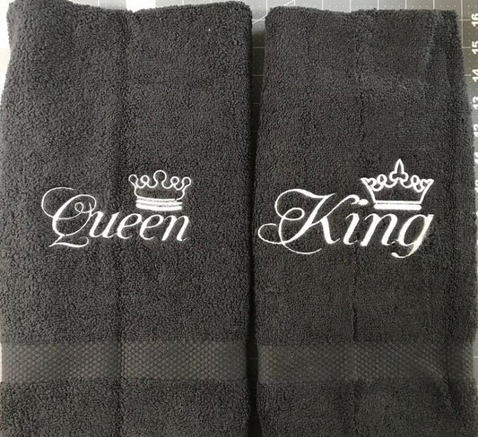Custom Royalty King and Queen Towel Sets, Wedding Housewarming Gifts