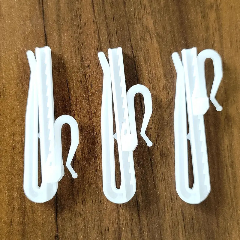 20 Pcs White Plastic Curtain Clip Hooks