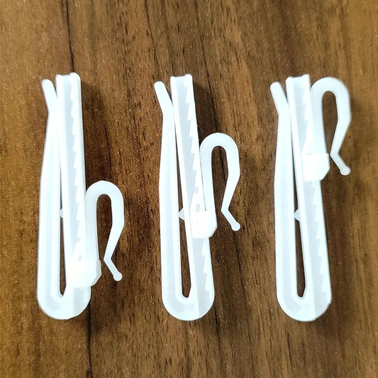 20 Pcs White Plastic Curtain Clip Hooks