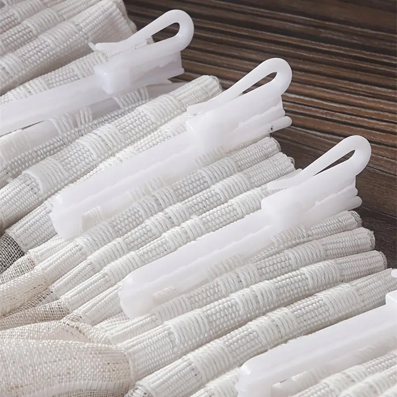 20 Pcs White Plastic Curtain Clip Hooks