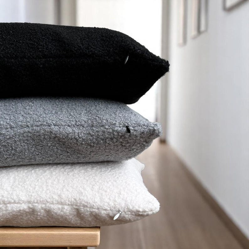 Cozy Boucle Cushion Cover Soft Throw Pillow Cushion Case, Hidden Zipper