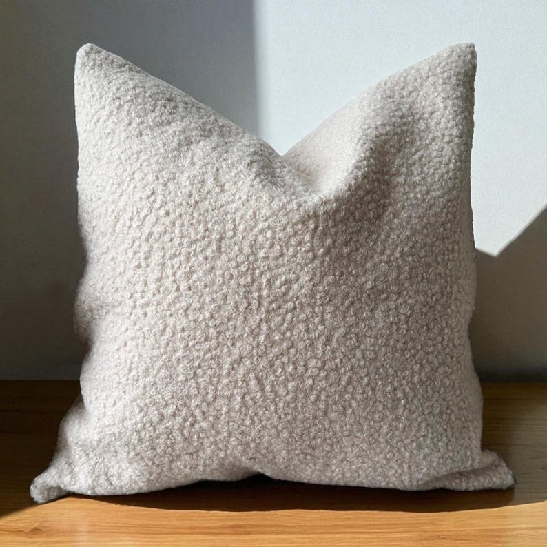 Cozy Boucle Cushion Cover Soft Throw Pillow Cushion Case, Hidden Zipper