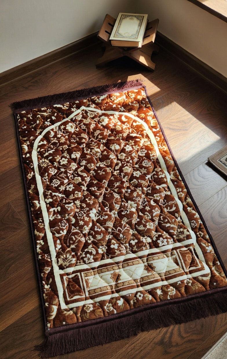 Brown Quilted Soft Prayer Mat
