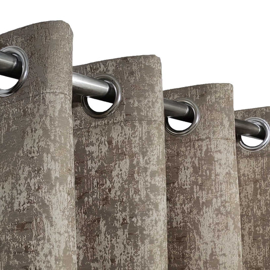 Light Brown High Quality Eyelet Curtain - Single Panel