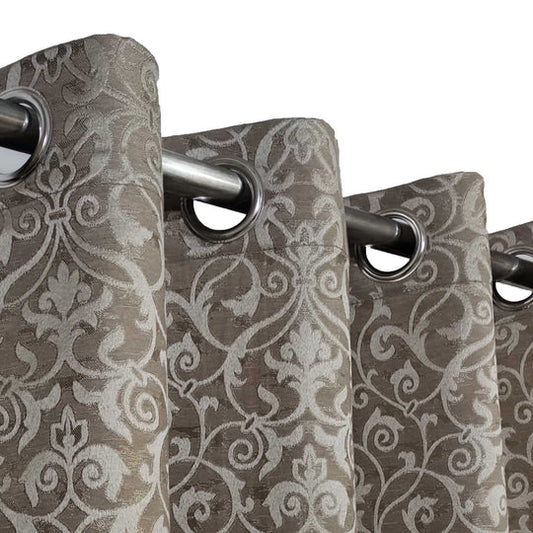 Light Brown High Quality Eyelet Curtain - Single Panel