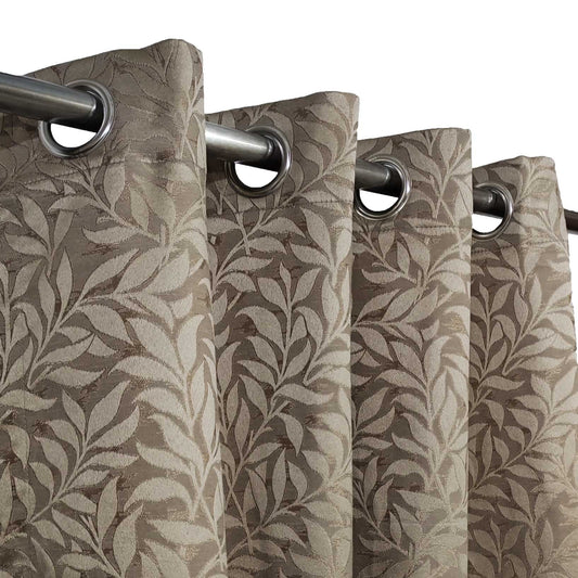 Light Brown High Quality Eyelet Curtain - Single Panel