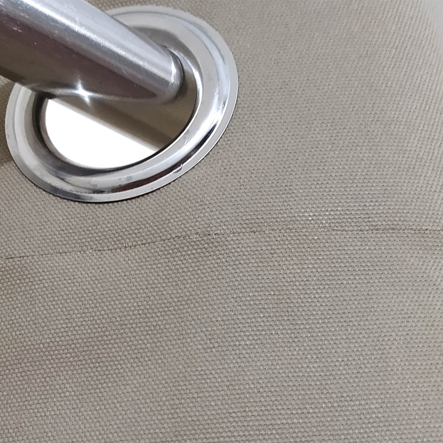 Light Brown Plain Duck Cotton Eyelet Curtain