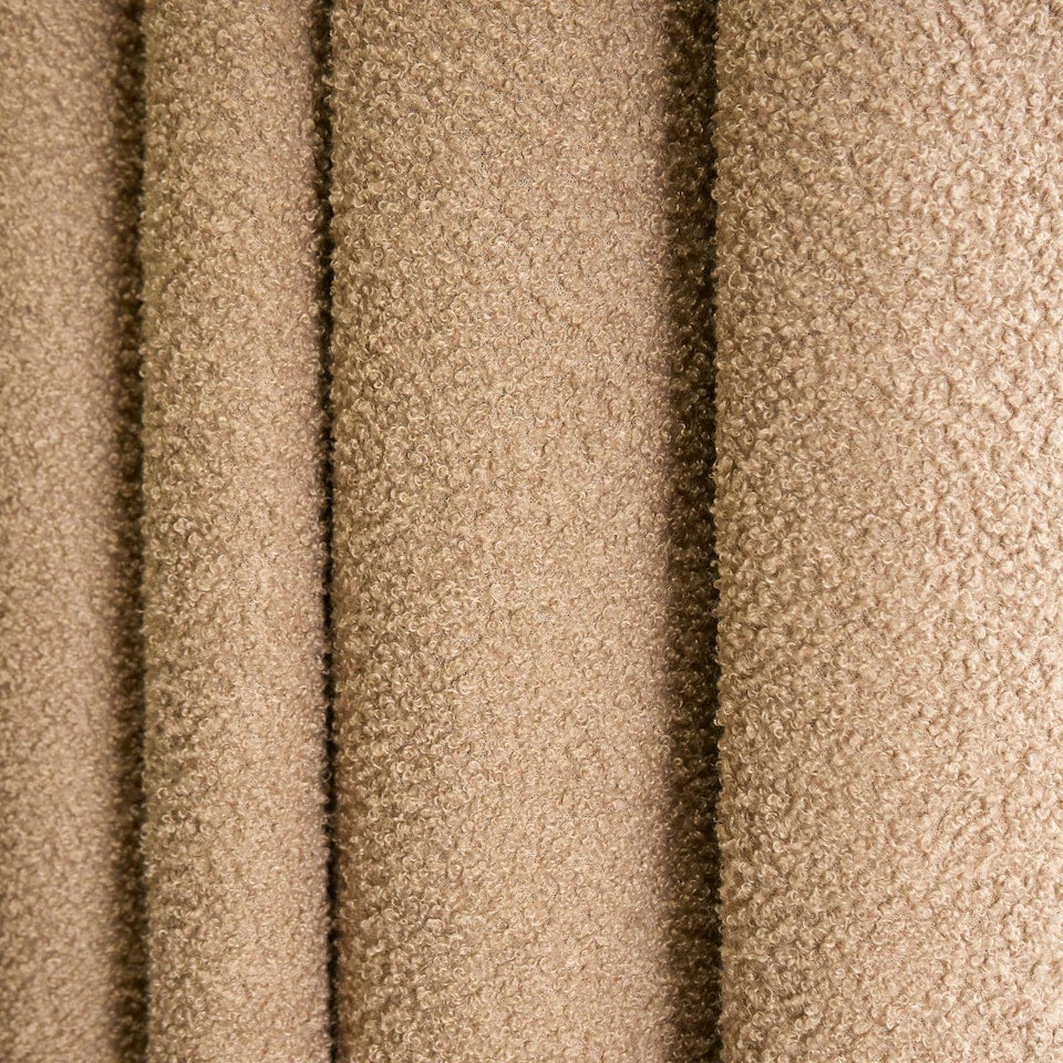 Light Brown Boucle Plain Eyelet Curtains - Pair