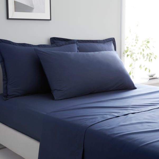 Luxe Navy Pure Cotton Flat Sheet