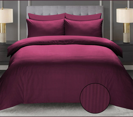 Maroon Cotton Satin 6 Pieces Duvet Cover Set