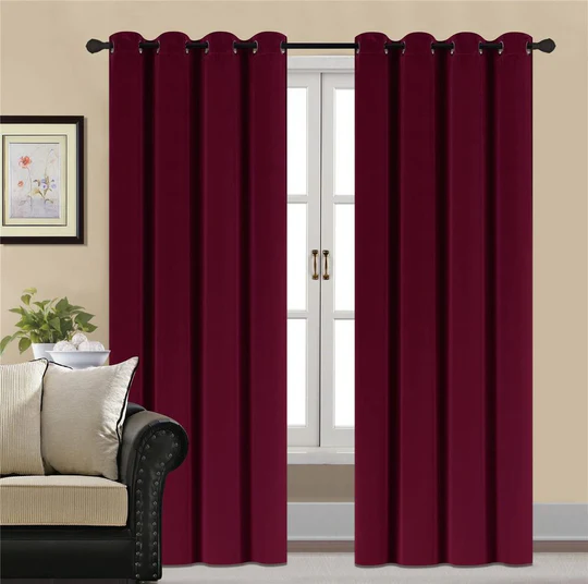 Maroon Premium Velvet Curtain Pair