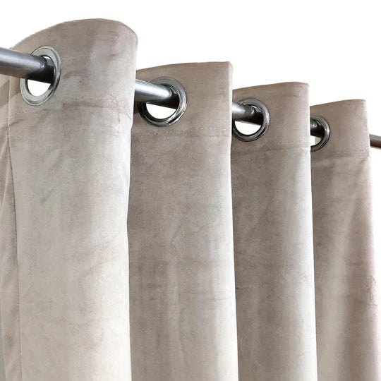 Luxury Muted Brown Velvet Eyelet Curtain
