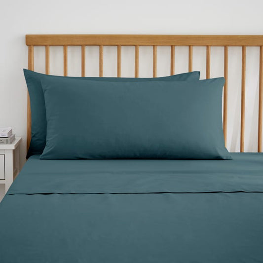 Pacific Blue Pure Cotton Flat Sheet
