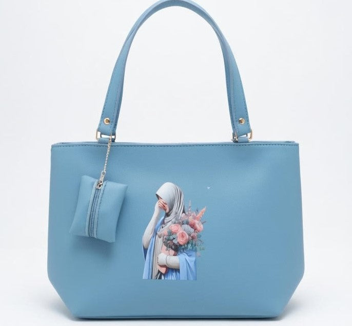 Powder Blue Hijabi Bouquet Tote Bag