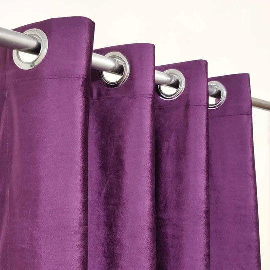 Luxury Purple Velvet Eyelet Curtain