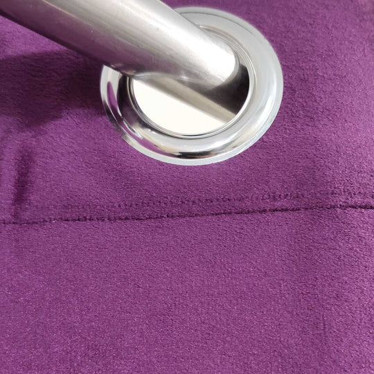 Luxury Purple Velvet Eyelet Curtain