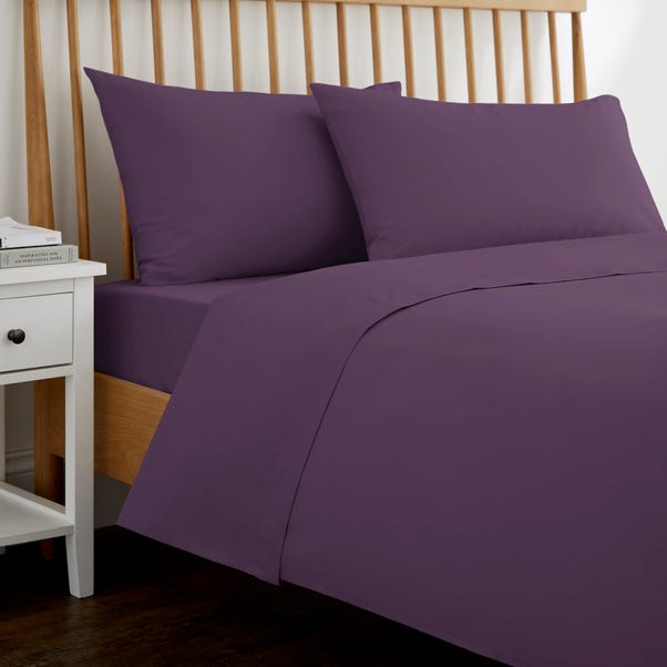 Violet Purple Pure Cotton Flat Sheet