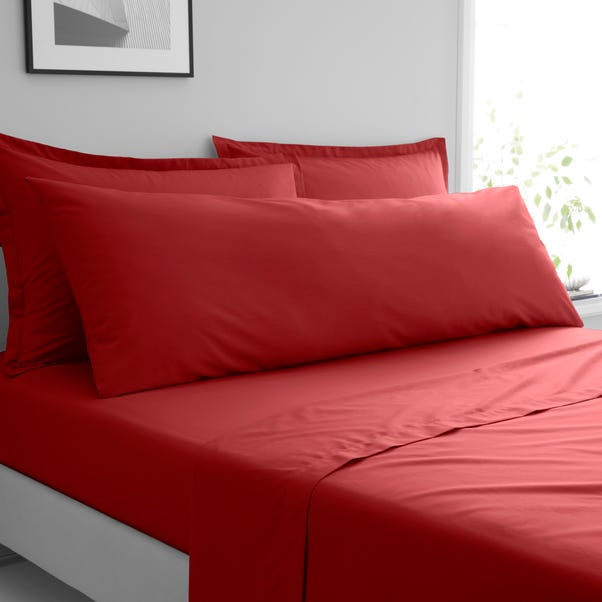 Red Pure Cotton Flat Sheet