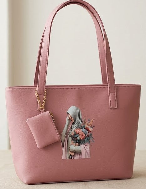 Rose Pink Elegant Tote Bag