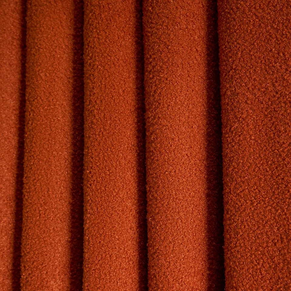 Rust Orange Boucle Plain Eyelet Curtains - Pair