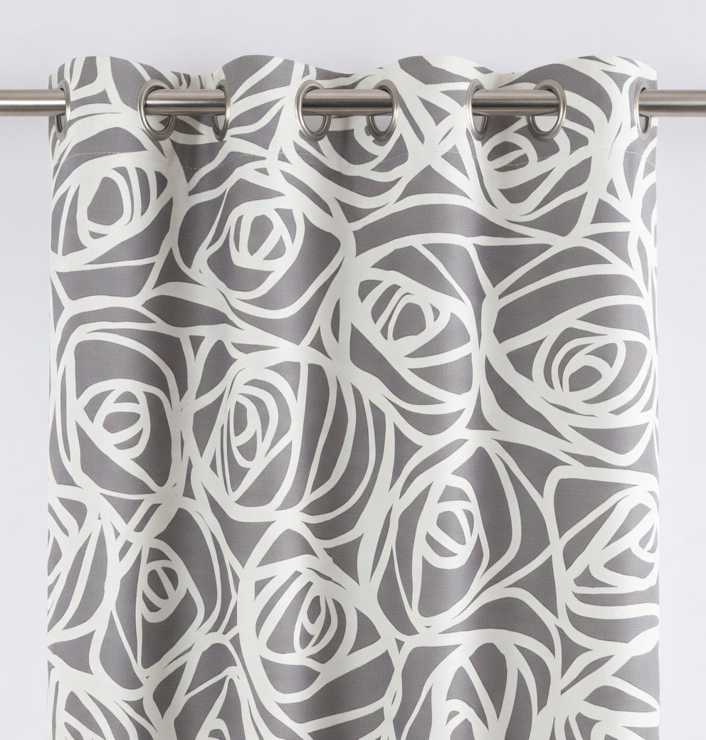 Abstract Pattern Duck Cotton Eyelet Curtain