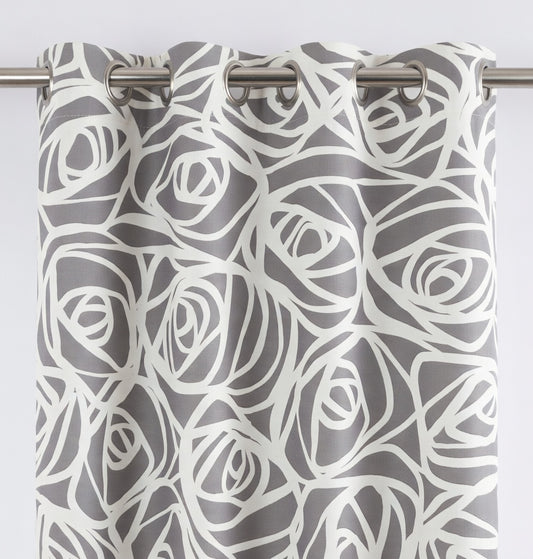 Abstract Pattern Duck Cotton Eyelet Curtain