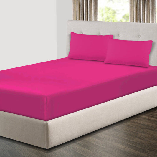 Pink Soft Organic Cotton Fitted Sheet