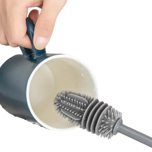 1pc Bottle Cleaner Rotating Cup Brush For Cleaning Bottles And Cups, Tea Stain Remover With Long Handle And Hard Silicone S For Narrow Spaces