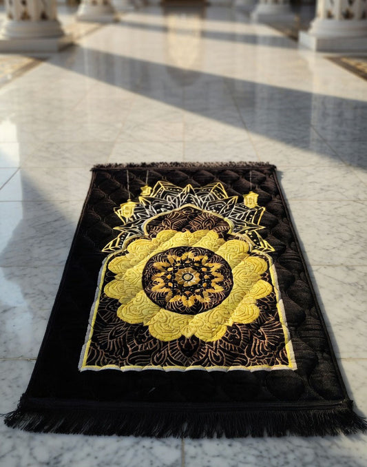 Black Quilted Soft Prayer Mat