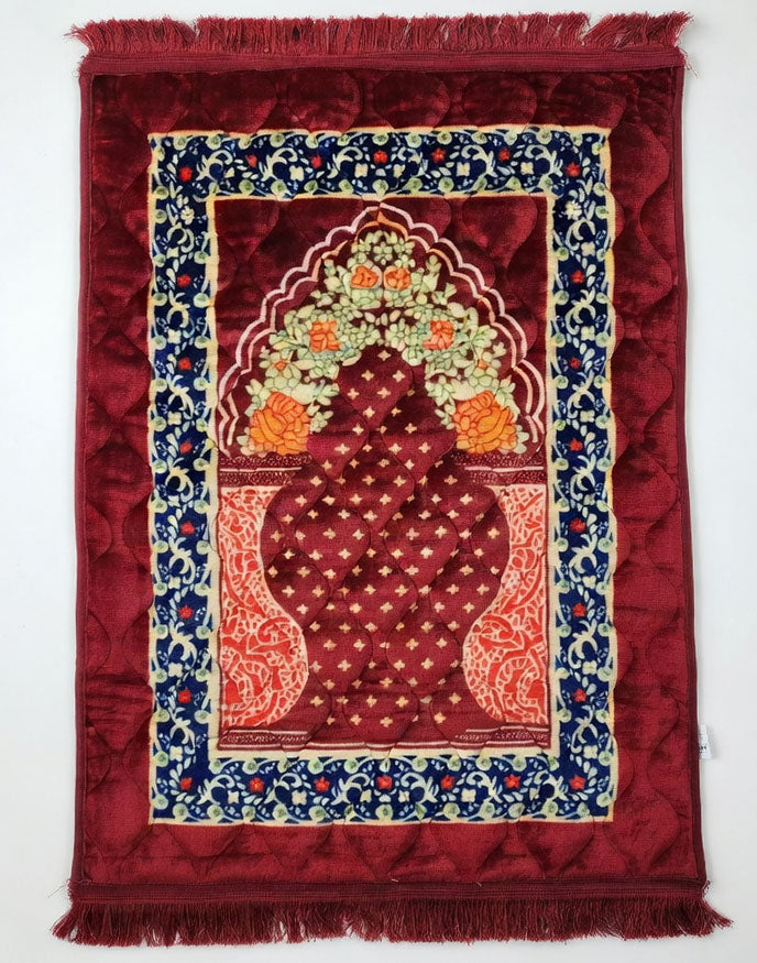 Maroon Quilted Soft Prayer Mat